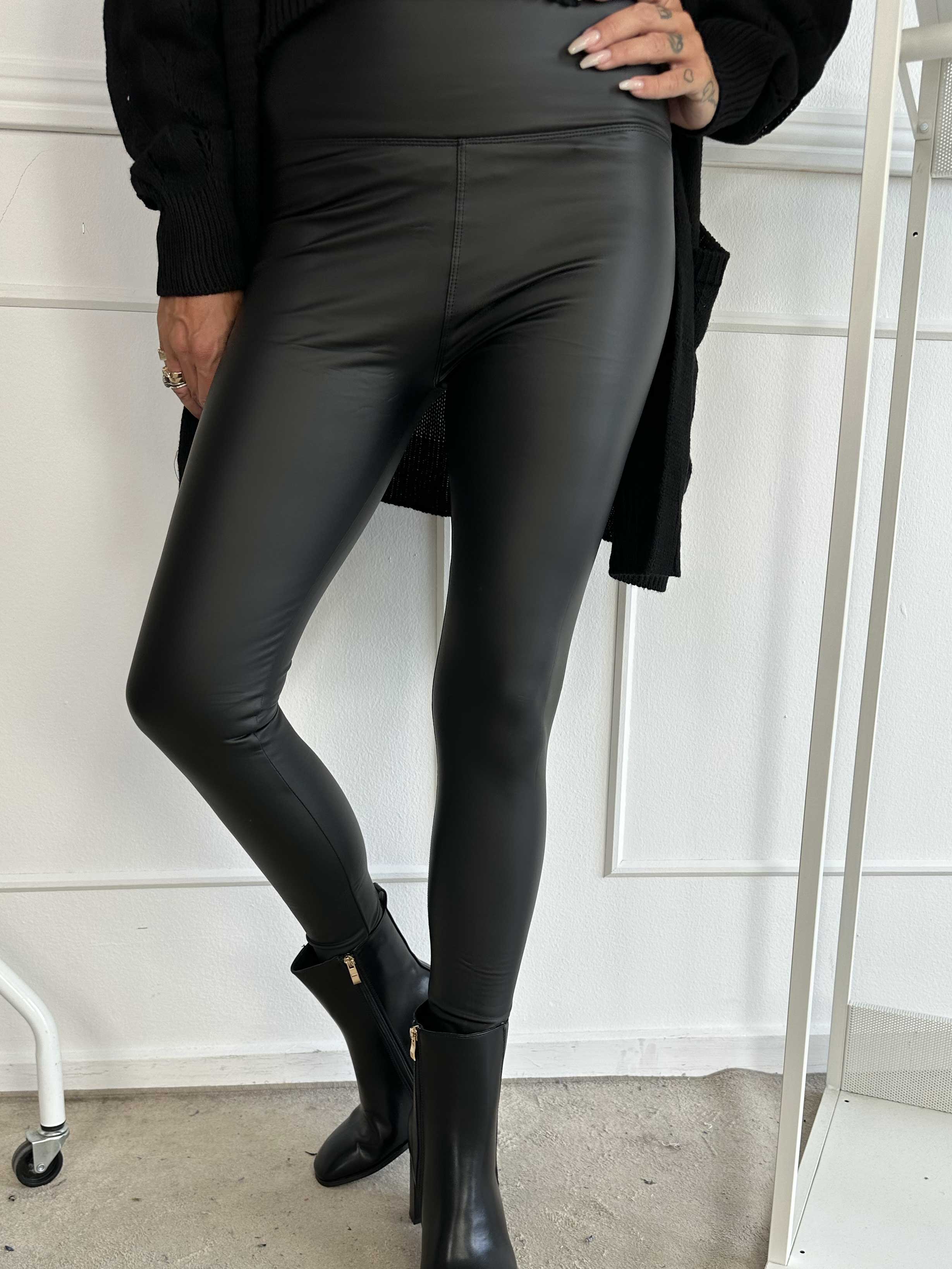 Dea - Leggings i läderlook med stretch